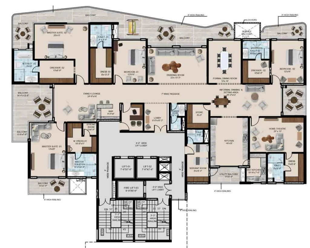 5 BHK Flat in Sham Exotic The Tiara in New Chandigarh, Chandigarh - Image 911022