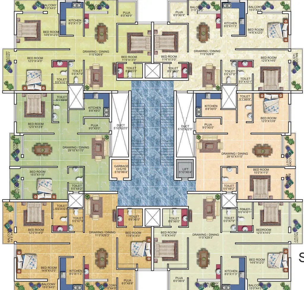 Floor Plan of PDN Exotica in Dumduma, Bhubaneswar - Image 386858