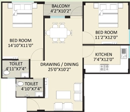 2 BHK Flat in PDN Bishnu in Dumduma, Bhubaneswar - Image 911048