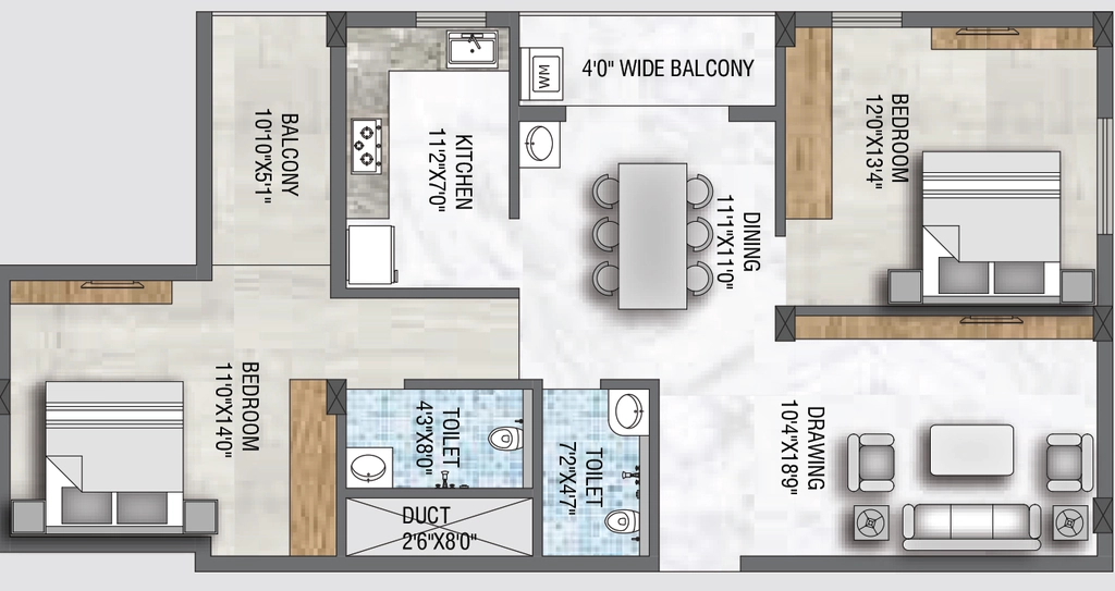 2 BHK Flat in Spica Raghunandan Enclave in Dumduma, Bhubaneswar - Image 911052