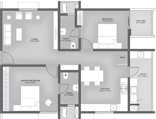 2 BHK Flat in Urbanyards Shangrila in Tukkuguda, Hyderabad - Image 911227