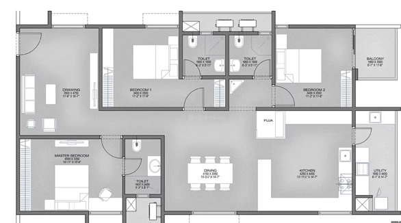 3 BHK Flat in Urbanyards Shangrila in Tukkuguda, Hyderabad - Image 911229