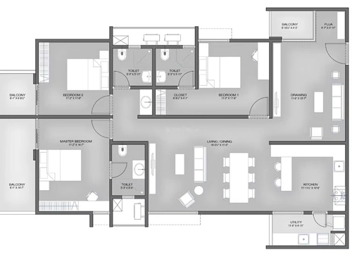 3 BHK Flat in Urbanyards Shangrila in Tukkuguda, Hyderabad - Image 911230
