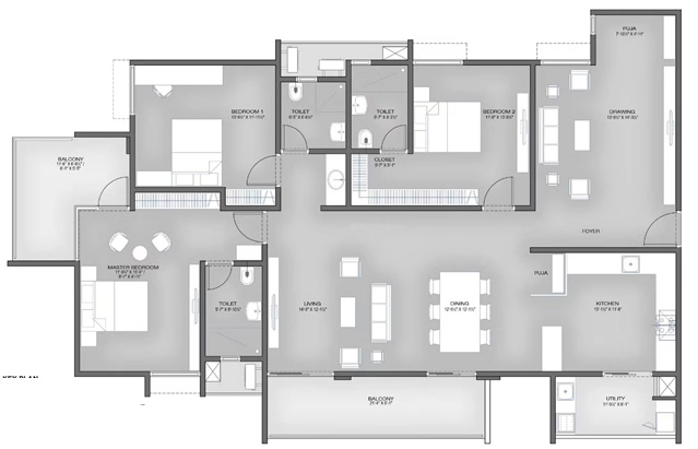 3 BHK Flat in Urbanyards Shangrila in Tukkuguda, Hyderabad - Image 911233