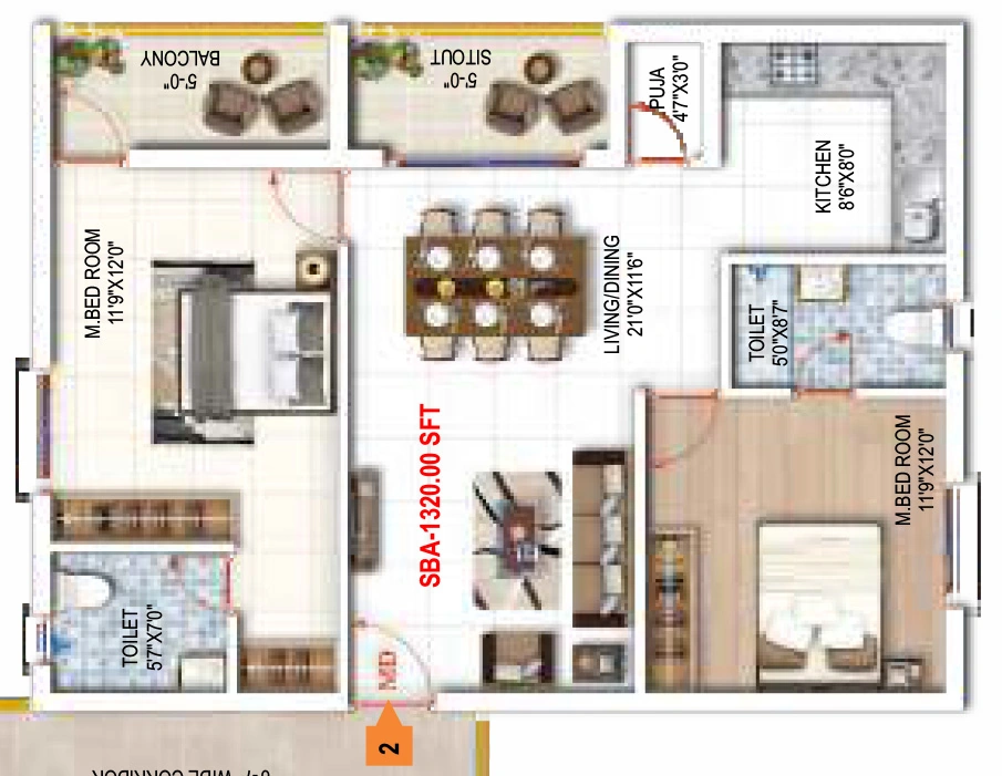 2 BHK Flat in Amrutha Value in Manikonda, Hyderabad - Image 911240
