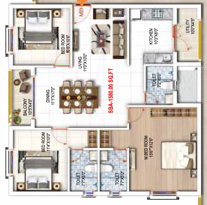 3 BHK Flat in Amrutha Value in Manikonda, Hyderabad - Image 911241