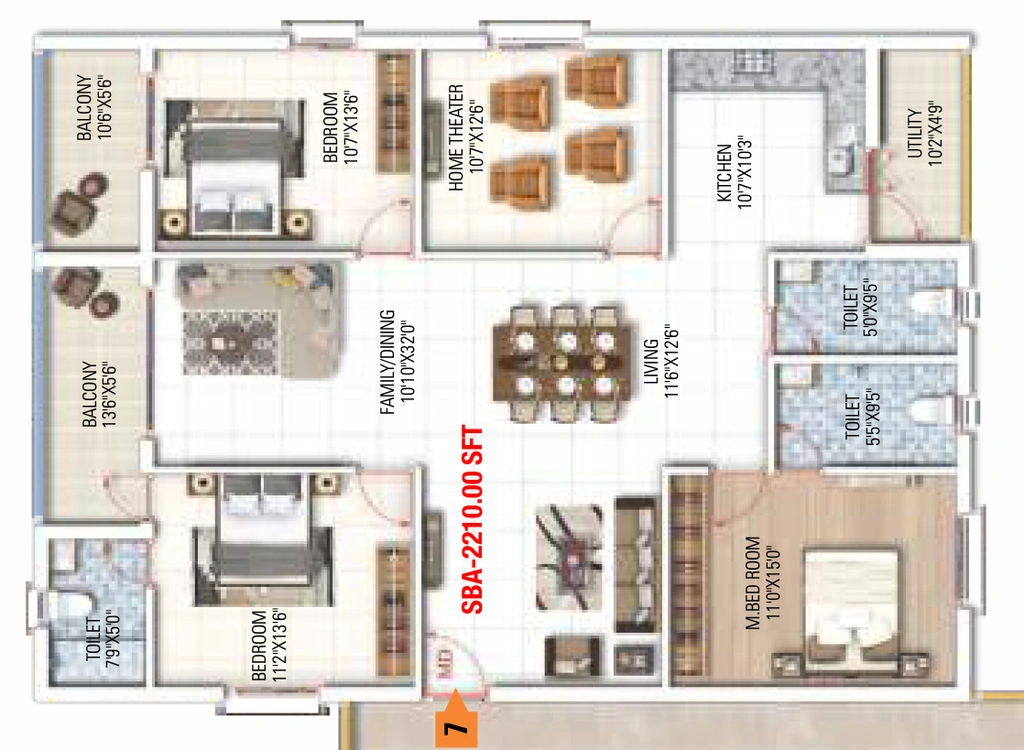 3 BHK Flat in Amrutha Value in Manikonda, Hyderabad - Image 911244