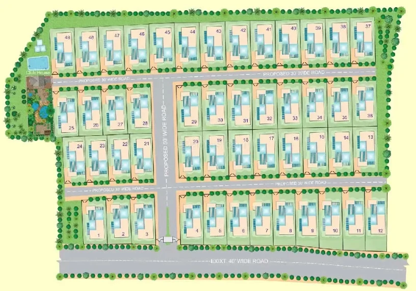 Master Plan of GVN Lake View Villas in Manikonda, Hyderabad - Image 387366