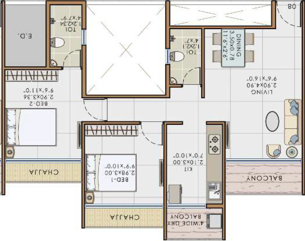 2 BHK Flat in Devkrupa Divine in Pushpak Nagar, Navi Mumbai - Image 911472