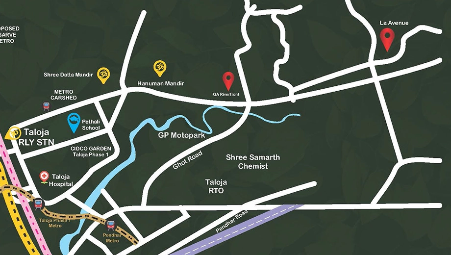 Location of Aurus La Avenue in Taloja, Navi Mumbai - Image 387907