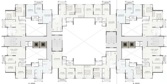 Floor Plan of Dhruv Sansaaraa in Panvel, Navi Mumbai - Image 389063