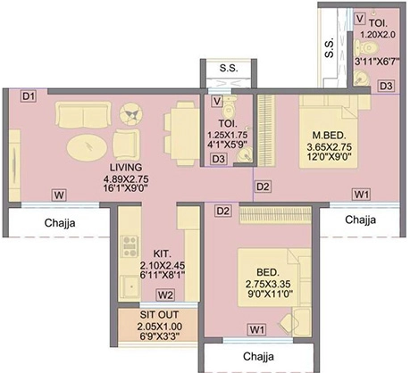 2 BHK Flat in Ekdant 9 Meraki in Panvel, Navi Mumbai - Image 911486