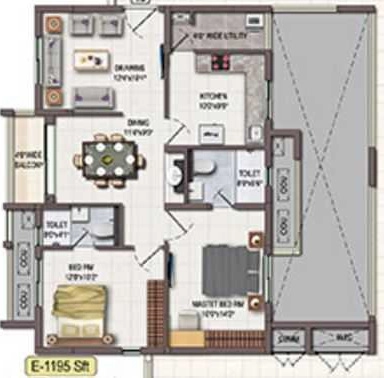 2 BHK Flat in Lanco Domina Condominiums in Manikonda, Hyderabad - Image 911254