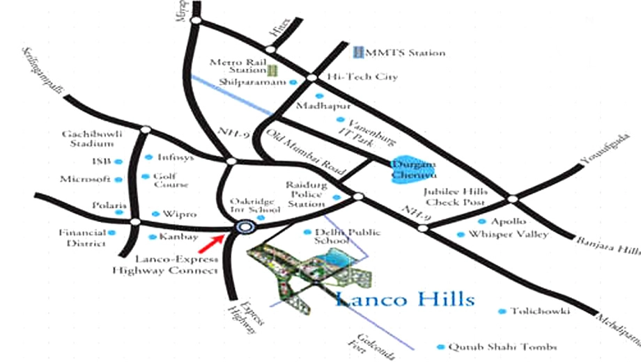 Location of Lanco Domina Condominiums in Manikonda, Hyderabad - Image 387380