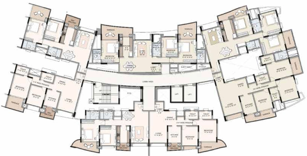 Floor Plan of Kalpataru Harmony in Pimpri Chinchwad, Pune - Image 388025