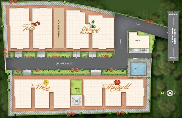 Master Plan of Manasas Aishita Enclave in Manikonda, Hyderabad - Image 387412