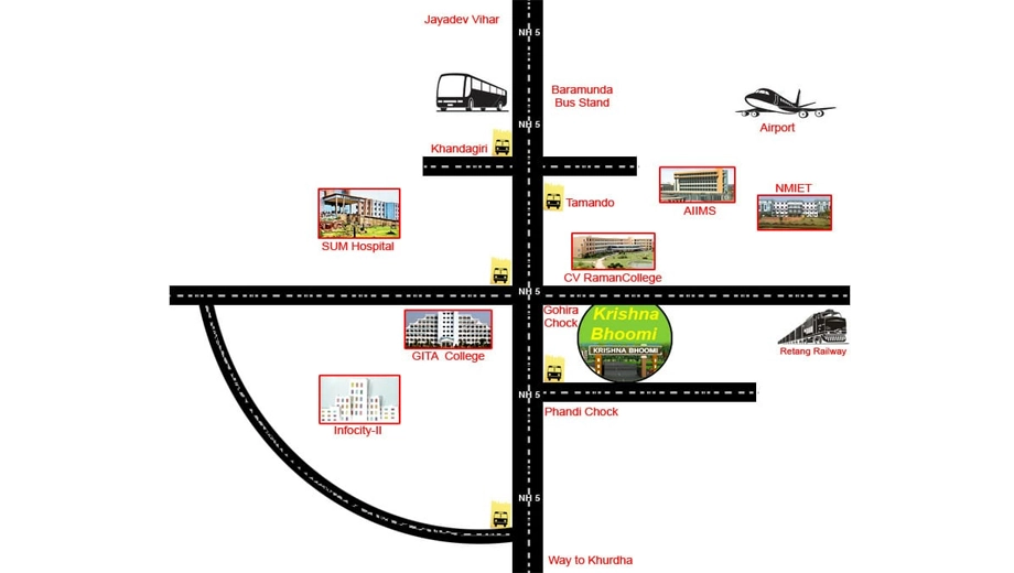 Location of OLF Krishna Bhoomi in Janla, Bhubaneswar - Image 388746