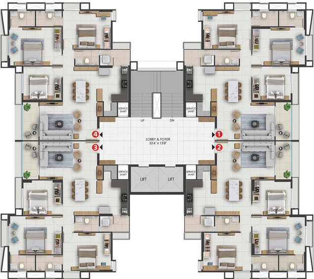 Floor Plan of Adani Archway in Jagatpur, Ahmedabad - Image 26101