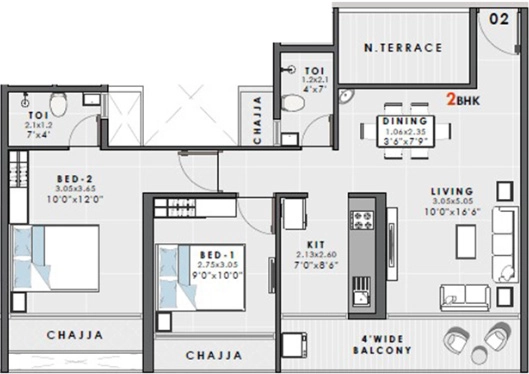 2 BHK Flat in Neelkanth Neel Amplus in Kharghar, Navi Mumbai - Image 911957