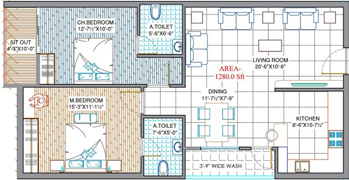 2 BHK Flat in SR The Prime in Manikonda, Hyderabad - Image 911280