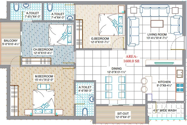 3 BHK Flat in SR The Prime in Manikonda, Hyderabad - Image 911281