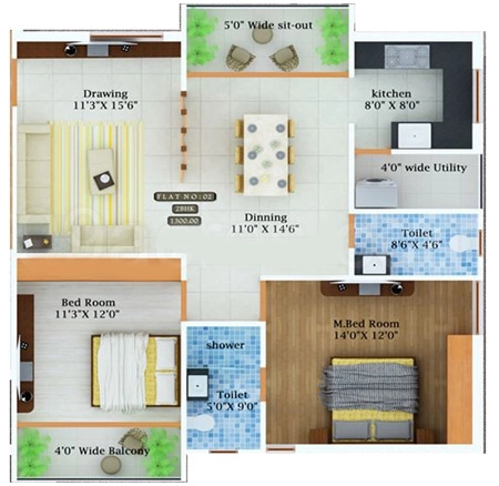 2 BHK Flat in Sri Dhatri Dahlia in Manikonda, Hyderabad - Image 911282