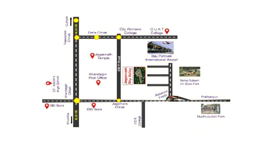 Location of SJPD Jagannath Sky Valley in Gandamunda, Bhubaneswar - Image 387495