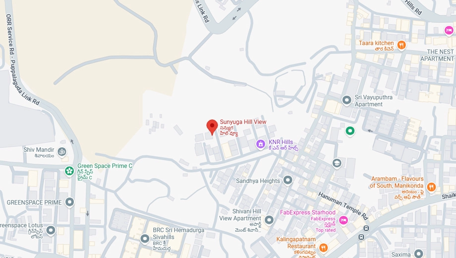 Location of Sunyuga Hill View in Manikonda, Hyderabad - Image 387520