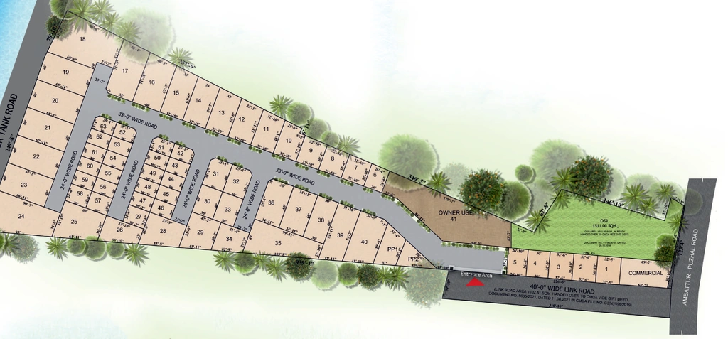 Master Plan of Silversky Lakeside Tranquillity in Puzhal, Chennai - Image 387016