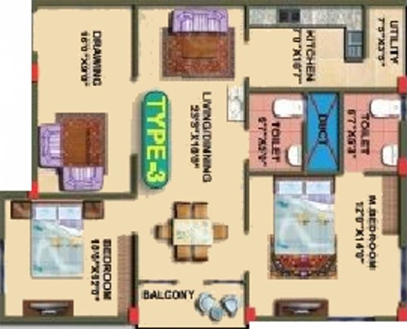 3 BHK Flat in Shree Shyam Residency in Jatani, Bhubaneswar - Image 911296