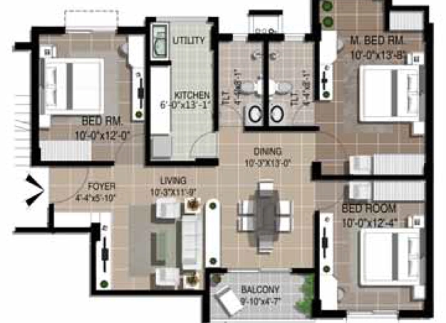 3 BHK Flat in SJ Royal Habitat in Jatani, Bhubaneswar - Image 911293