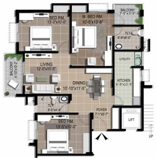 3 BHK Flat in SJ Royal Habitat in Jatani, Bhubaneswar - Image 911294