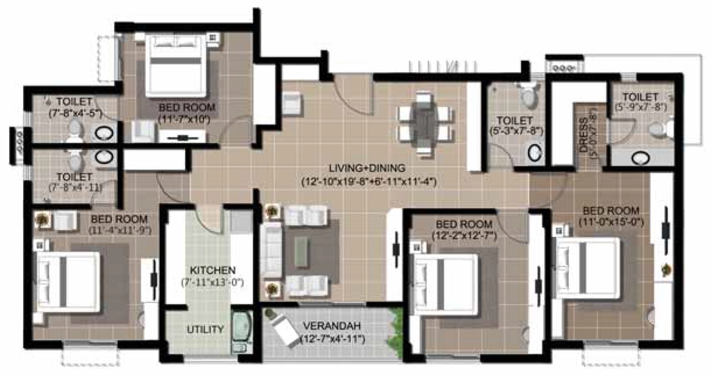 Floor Plan of SJ Royal Habitat in Jatani, Bhubaneswar - Image 387477