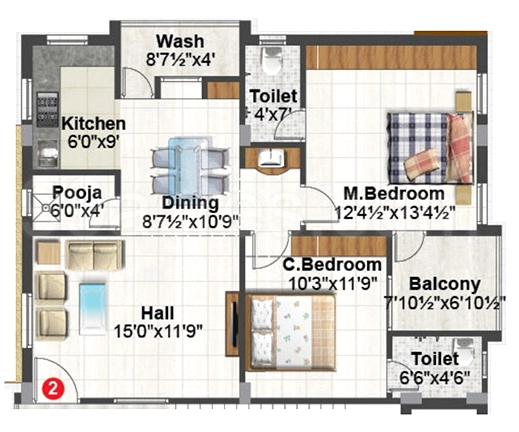 2 BHK Flat in VBM Sukirti in Miyapur, Hyderabad - Image 911309