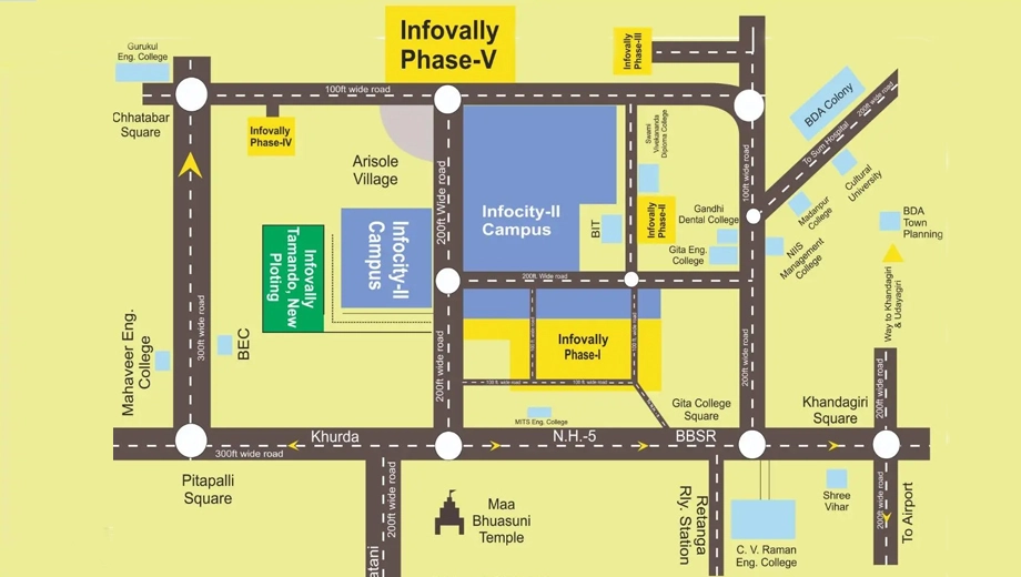 Location of Infovalley Infosys 2 in Janla, Bhubaneswar - Image 388738