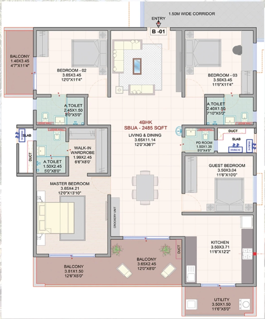 4 BHK Flat in Myhna Vistara in Gunjur Palya, Bangalore - Image 911519
