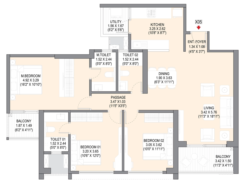 3 BHK Flat in Godrej Ivara in Kharadi, Pune - Image 911503