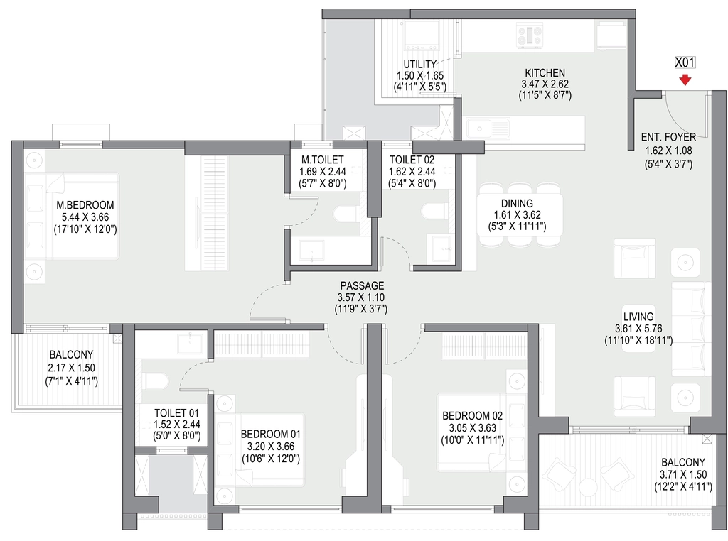 3 BHK Flat in Godrej Ivara in Kharadi, Pune - Image 911504