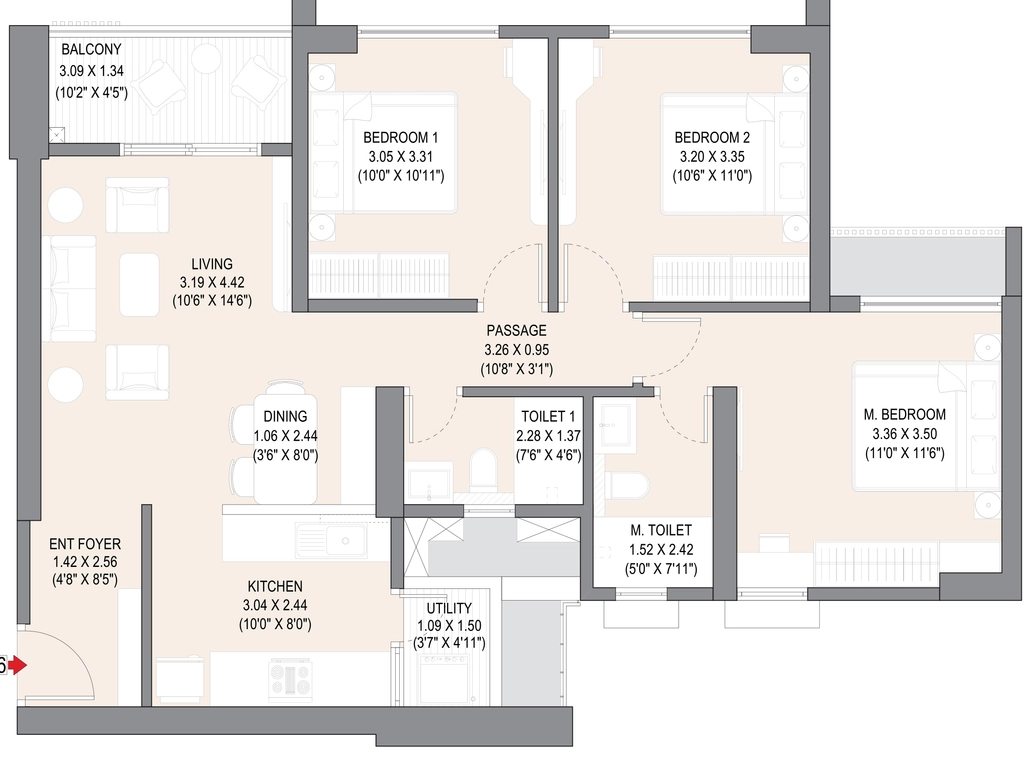 3 BHK Flat in Godrej Ivara in Kharadi, Pune - Image 911501