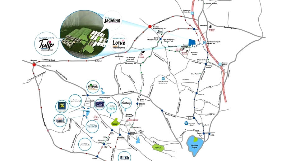 Location of Aparna Kanopy Lotus - Image 387603