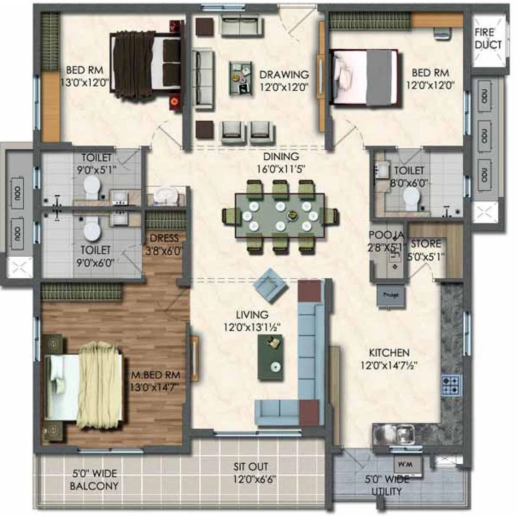 3 BHK Flat in Aparna West Side in Manikonda, Hyderabad - Image 911336