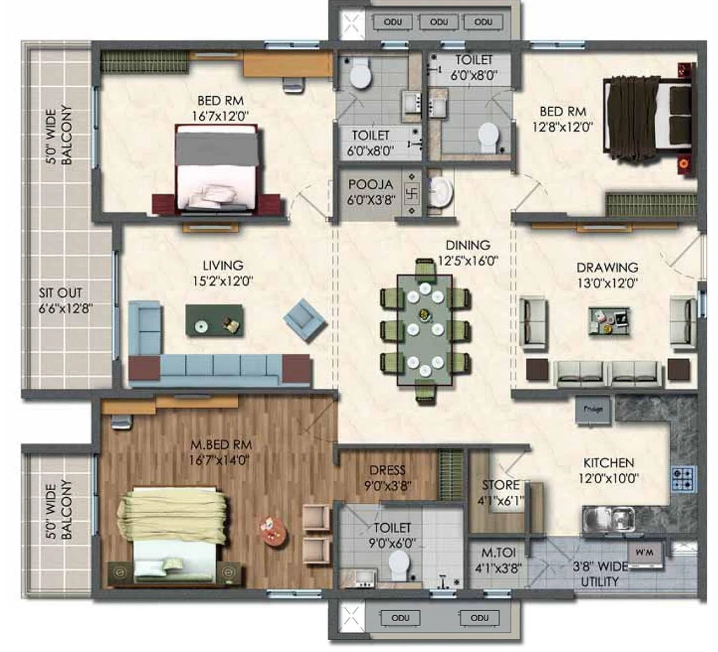 3 BHK Flat in Aparna West Side in Manikonda, Hyderabad - Image 911337