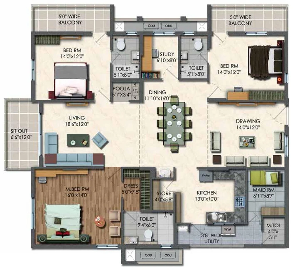 3 BHK Flat in Aparna West Side in Manikonda, Hyderabad - Image 911338