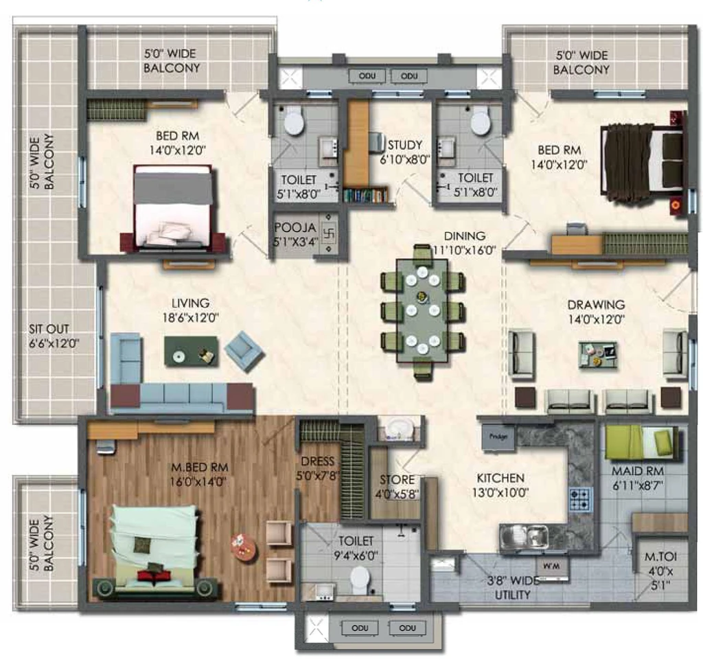 3 BHK Flat in Aparna West Side in Manikonda, Hyderabad - Image 911339