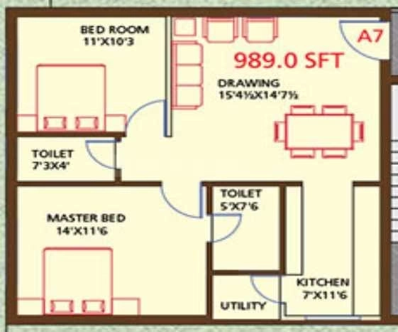 2 BHK Flat in Armsburg Koundinya in Suchitra, Hyderabad - Image 911327