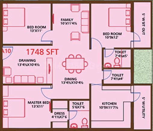 3 BHK Flat in Armsburg Koundinya in Suchitra, Hyderabad - Image 911333