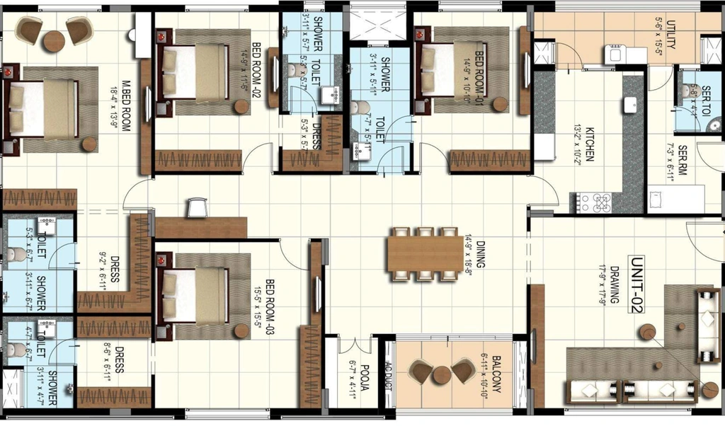 4 BHK Flat in Amara Arya in T Nagar, Chennai - Image 911186