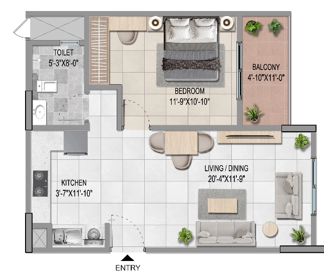 1 BHK Flat in Sattva Vasanta Cove in Aavalahalli, Bangalore - Image 911568