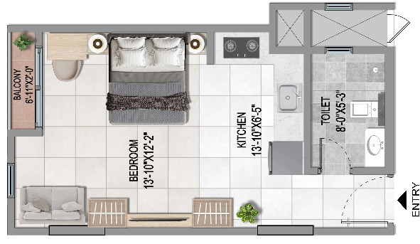 1 RK Studio Apartment in Sattva Vasanta Cove in Aavalahalli, Bangalore - Image 911565