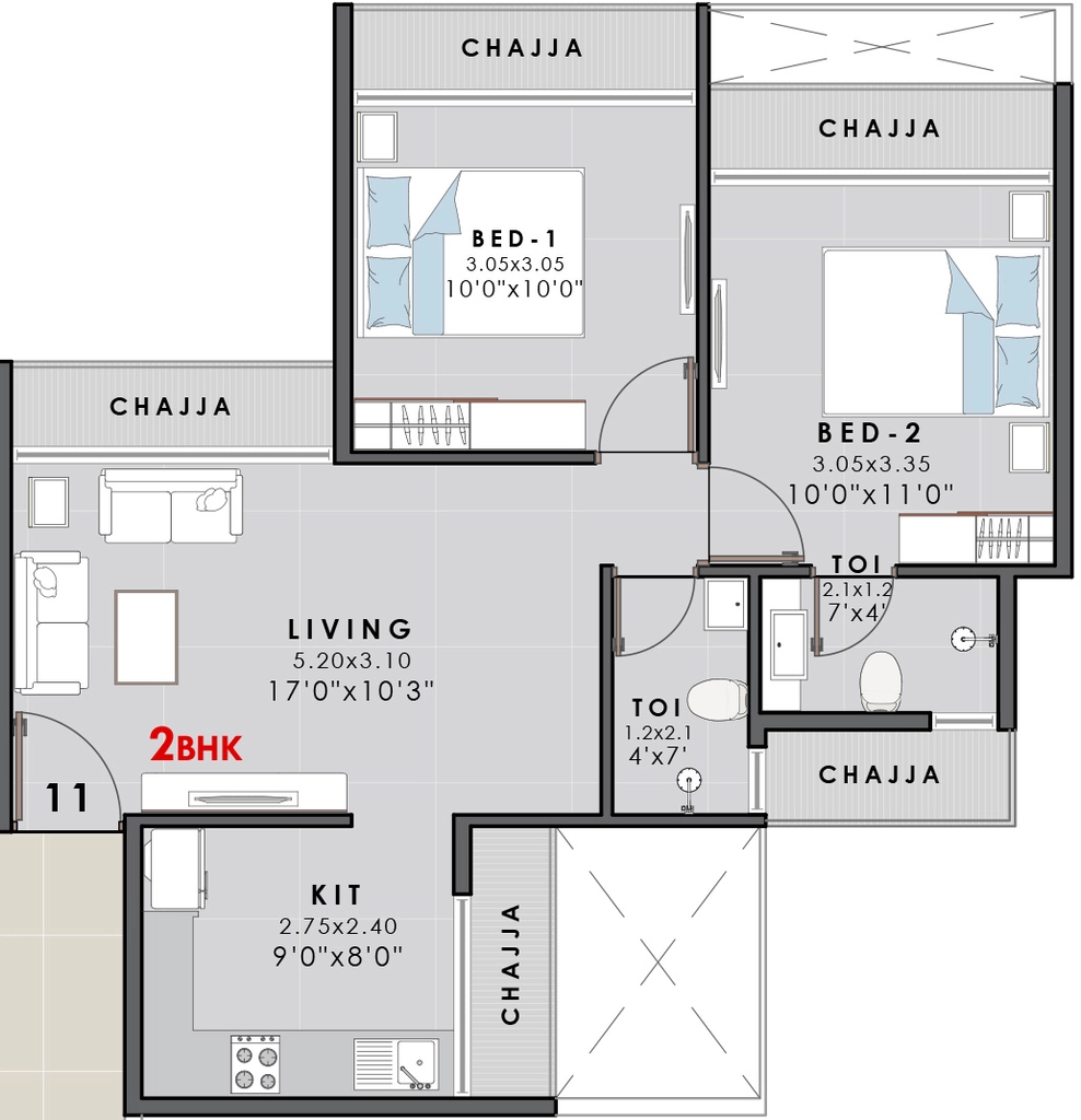 2 BHK Flat in Shivam Tulip Kingdom in Ulwe, Navi Mumbai - Image 911552